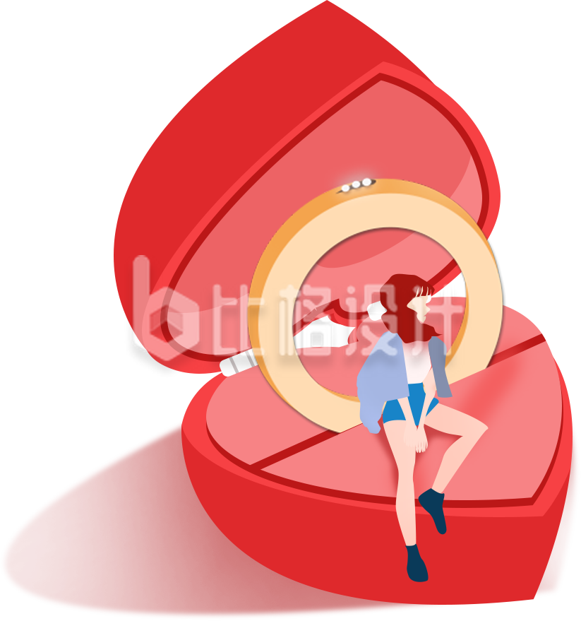 戒指盒和女孩