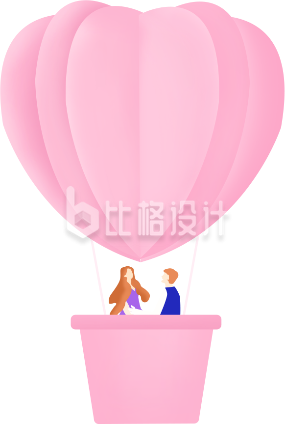 情侣和热气球