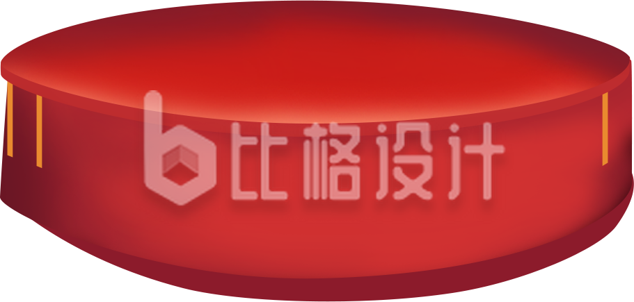红色立体圆台
