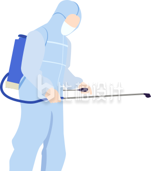 手绘扁平消毒人物医生