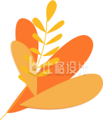 扁平插画秋叶叶子
