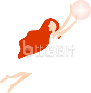 扁平插画人物女孩