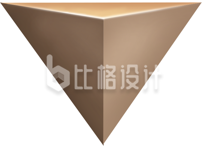手绘金色立体三角台