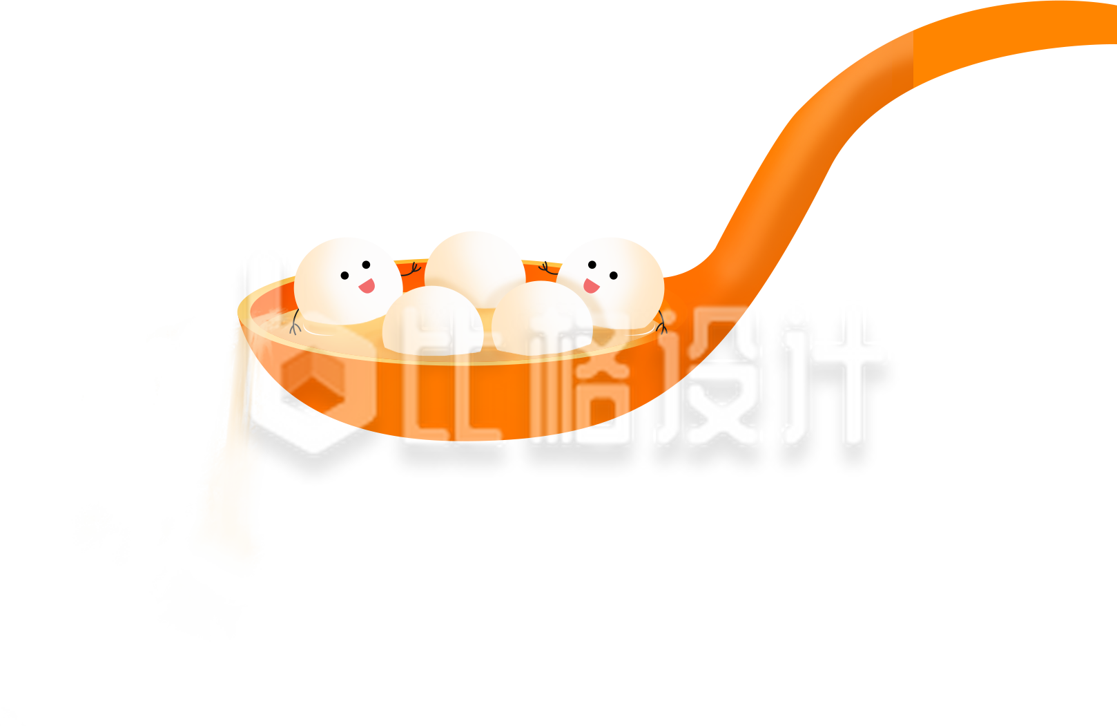 手绘可爱汤圆