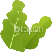 手绘绿叶叶子