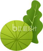 手绘绿叶叶子
