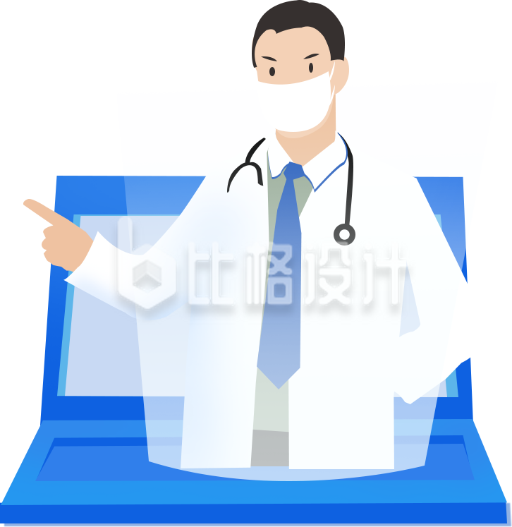 手绘笔记本和医生