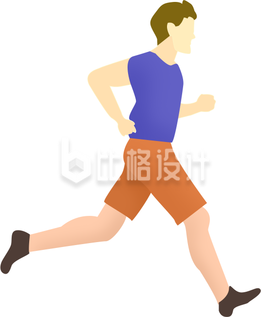 手绘跑步男生