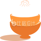 卡通可爱饭碗包子
