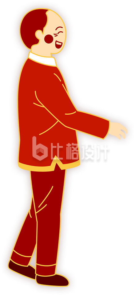 卡通手绘老人爷爷外公