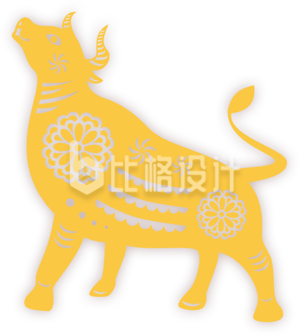 牛年春节手绘剪纸风