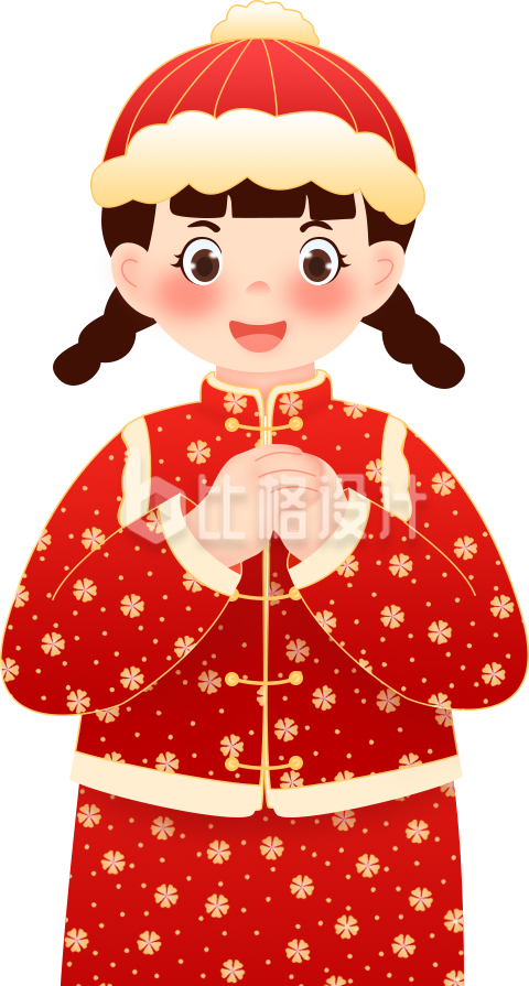 春节拜年女孩