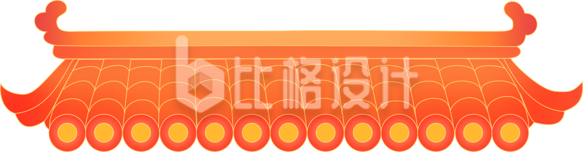 国潮风插画屋檐