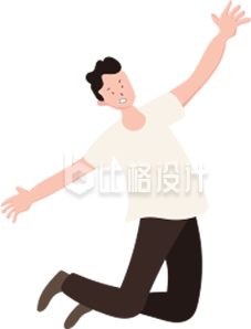 简约跳跃男生
