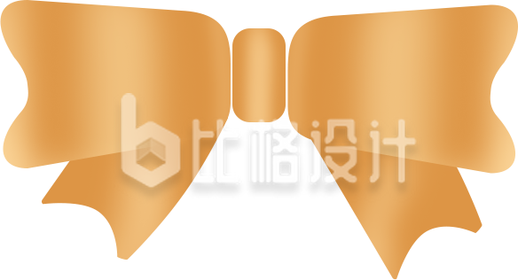 手绘金色蝴蝶结