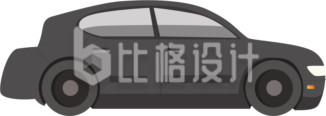 手绘黑色轿车