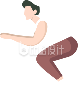 手绘骑行姿势人物