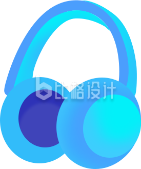 手绘科技感耳机