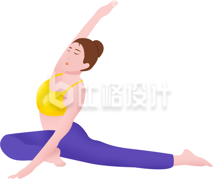 简约扁平做瑜伽女生