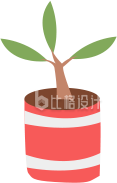 简约扁平红色盆栽