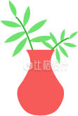 简约扁平红色花瓶
