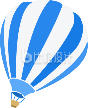 蓝色热气球