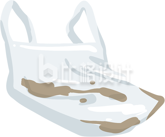 手绘被污染的塑料袋
