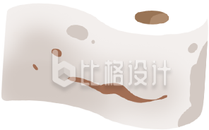 手绘被污染的纸巾