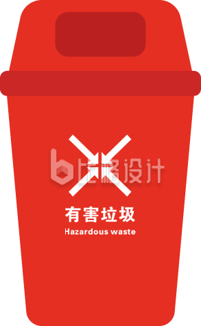 卡通有害垃圾桶