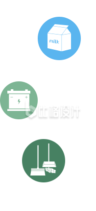 卡通串联垃圾图标