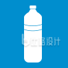 简约白色水瓶图标，适合酒水饮品宣传物料