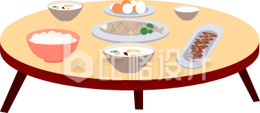手绘团圆饭年夜饭