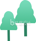 卡通渐变树木