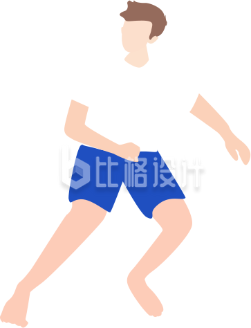 冲浪姿势的男生
