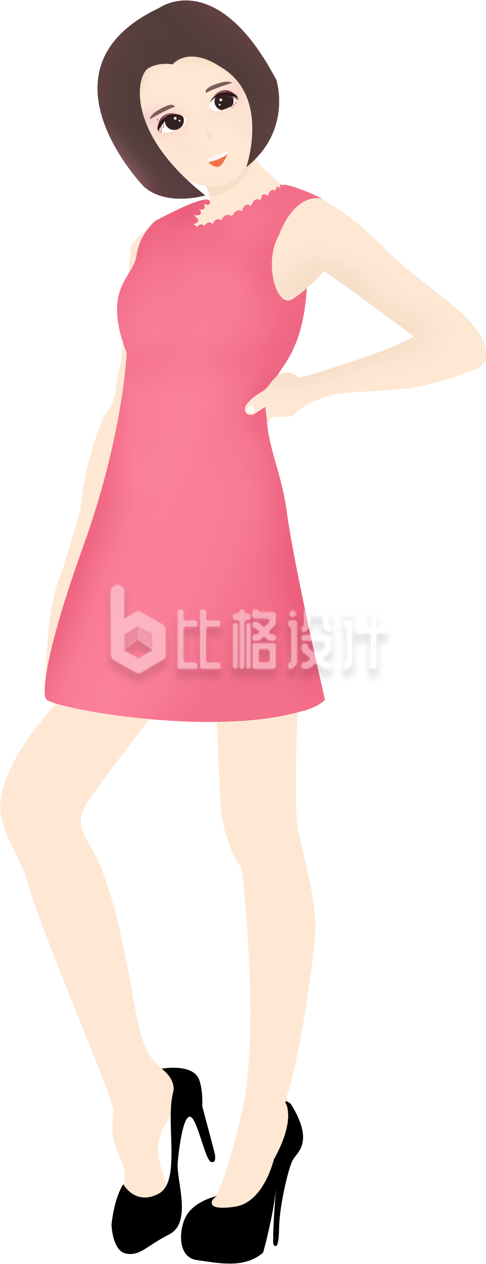 叉腰女生