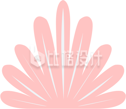 粉色扇形植物叶子
