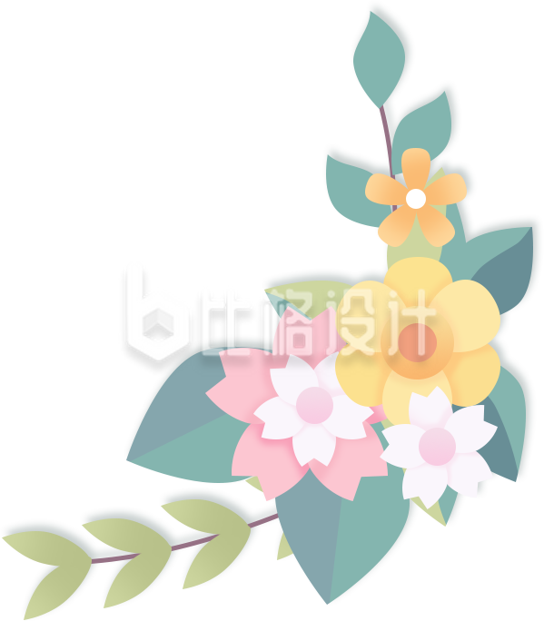 手绘卡通花朵