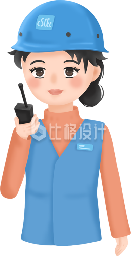 手绘女工人