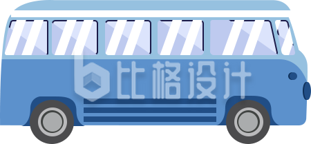 手绘公交车大巴车