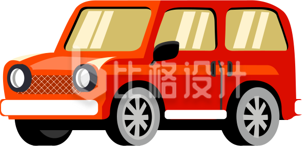 卡通红色汽车
