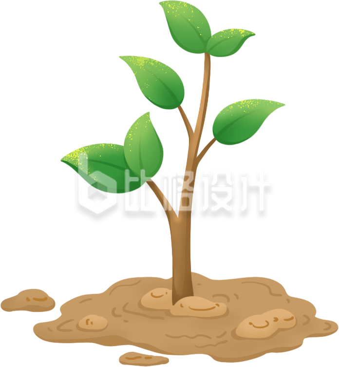 手绘种树植树