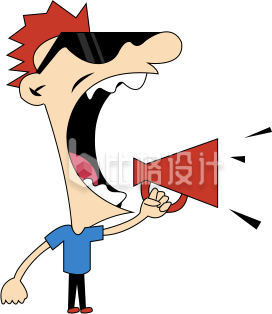 卡通拿喇叭的人