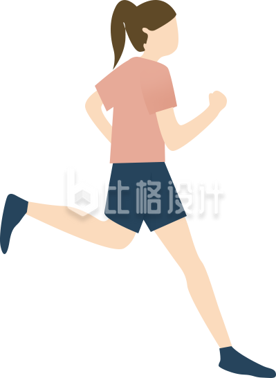 扁平跑步人物
