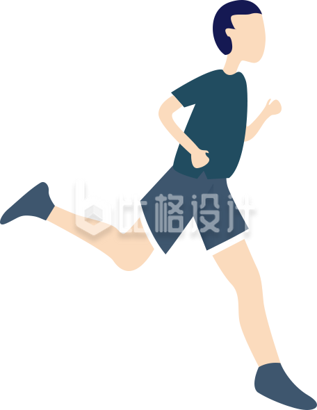 扁平跑步人物