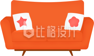 橙色沙发