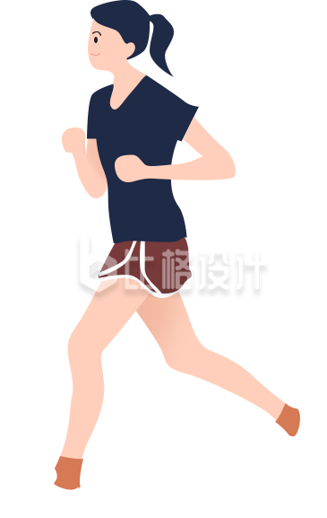 扁平跑步人物
