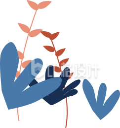 扁平插画植物