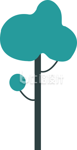 手绘树木