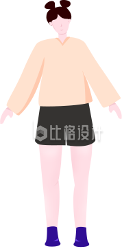 扁平插画可爱女孩