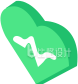 绿色立体爱心
